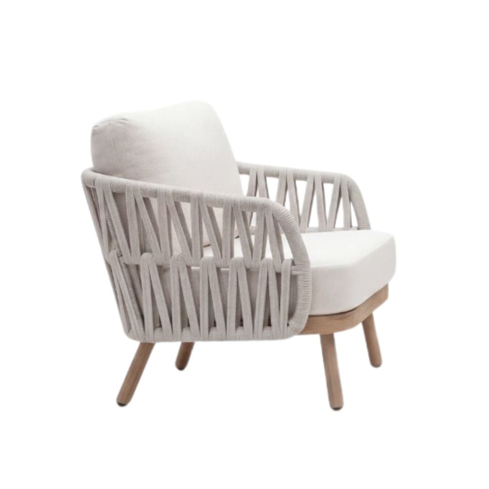 Toscana stoel-bank loungeset | aluminium + touw | beige | 5-delig