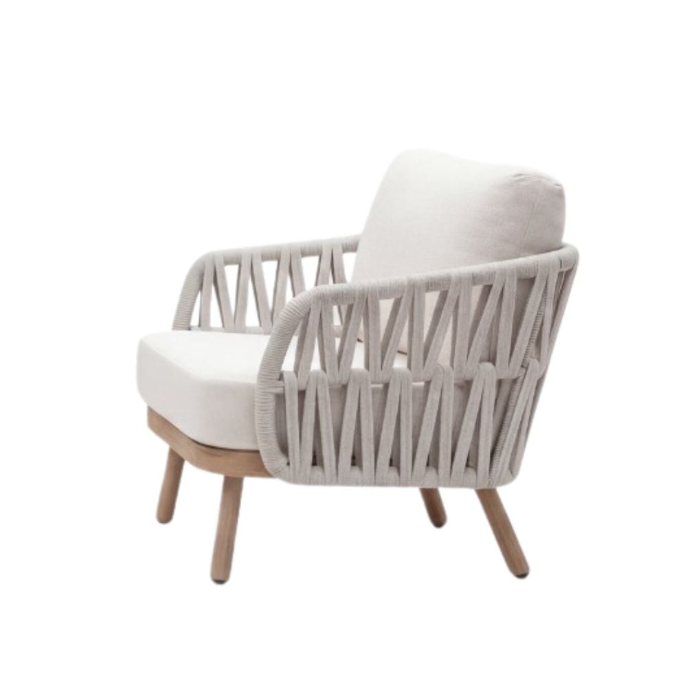 Toscana stoel-bank loungeset | aluminium + touw | beige | 5-delig