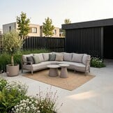 Merida hoek loungeset | aluminium + touw | beige | 5-delig