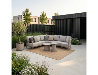 Merida hoek loungeset | aluminium + touw | beige | 5-delig