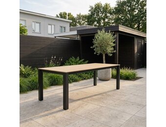 Manhattan dining tuintafel 6 personen | polywood + aluminium | Natural Wood/antraciet | 240cm