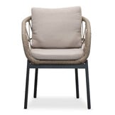 Veltis/Dakota beige/antraciet dining tuinset | 6 personen | betonlook + touw | 250cm