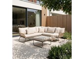 Potenza hoek loungeset 5 personen | aluminium + touw | Sahara Dust | 3-delig - 213x213cm