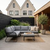 Potenza hoek loungeset 5 personen | aluminium + touw | Stone Grey | 4-delig - 213x213cm
