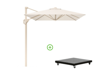 Voyager T² zweefparasol | 270x270cm met Monza parasolvoet 90kg | Ivory/Sandstone