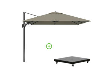 Voyager T² zweefparasol | 270x270cm met Monza parasolvoet 90kg | taupe