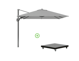 Voyager T² zweefparasol | 270x270cm met Monza parasolvoet 90kg | Light Grey