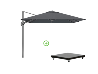 Voyager T² zweefparasol | 270x270cm met Monza parasolvoet 90kg | antraciet