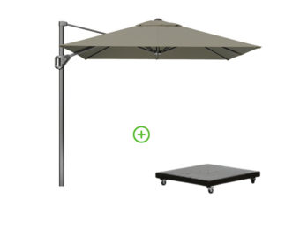 Voyager T¹ zweefparasol | 250x250cm met Monza parasolvoet 90kg | taupe