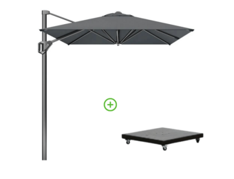 Voyager T¹ zweefparasol | 250x250cm met Monza parasolvoet 90kg | antraciet