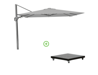 Nexus T² zweefparasol - premium doek | 300x300 met Monza parasolvoet 90kg | Manhattan