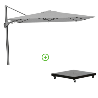 Nexus T² zweefparasol - premium doek | 300x300 met Monza parasolvoet 90kg | Manhattan