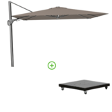 Nexus T² zweefparasol - premium doek | 300x300 met Monza parasolvoet 90kg | Havana