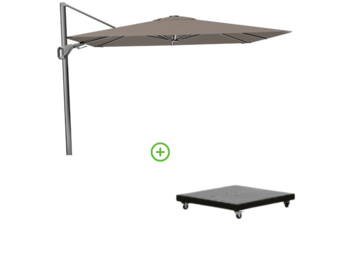Nexus T² zweefparasol - premium doek | 300x300 met Monza parasolvoet 90kg | Havanna