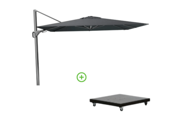 Nexus T² zweefparasol - premium doek | 300x300 met Monza parasolvoet 90kg | Faded Black