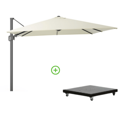 Milano T² zweefparasol | 300x300cm met Monza parasolvoet 90kg | ecru