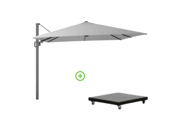 Milano T² zweefparasol | 300x300cm met Monza parasolvoet 90kg | Light Grey
