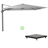 Challenger T² zweefparasol | 300x300cm met Monza parasolvoet 90kg | wit