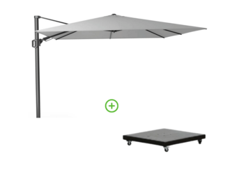 Challenger T² zweefparasol | 300x300cm met Monza parasolvoet 90kg | wit