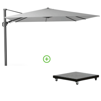 Challenger T² zweefparasol | 300x300cm met Monza parasolvoet 90kg | wit