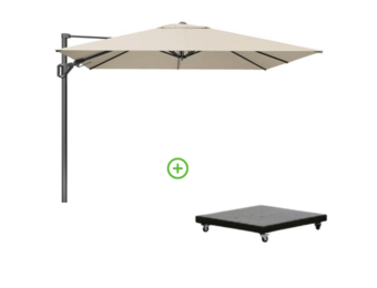 Challenger T² zweefparasol - premium doek | 350x260cm met Monza parasolvoet 90kg | Champagne