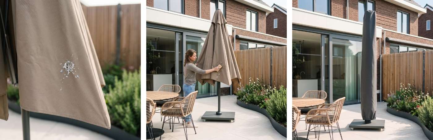 Parasol-doek-schoonmaken