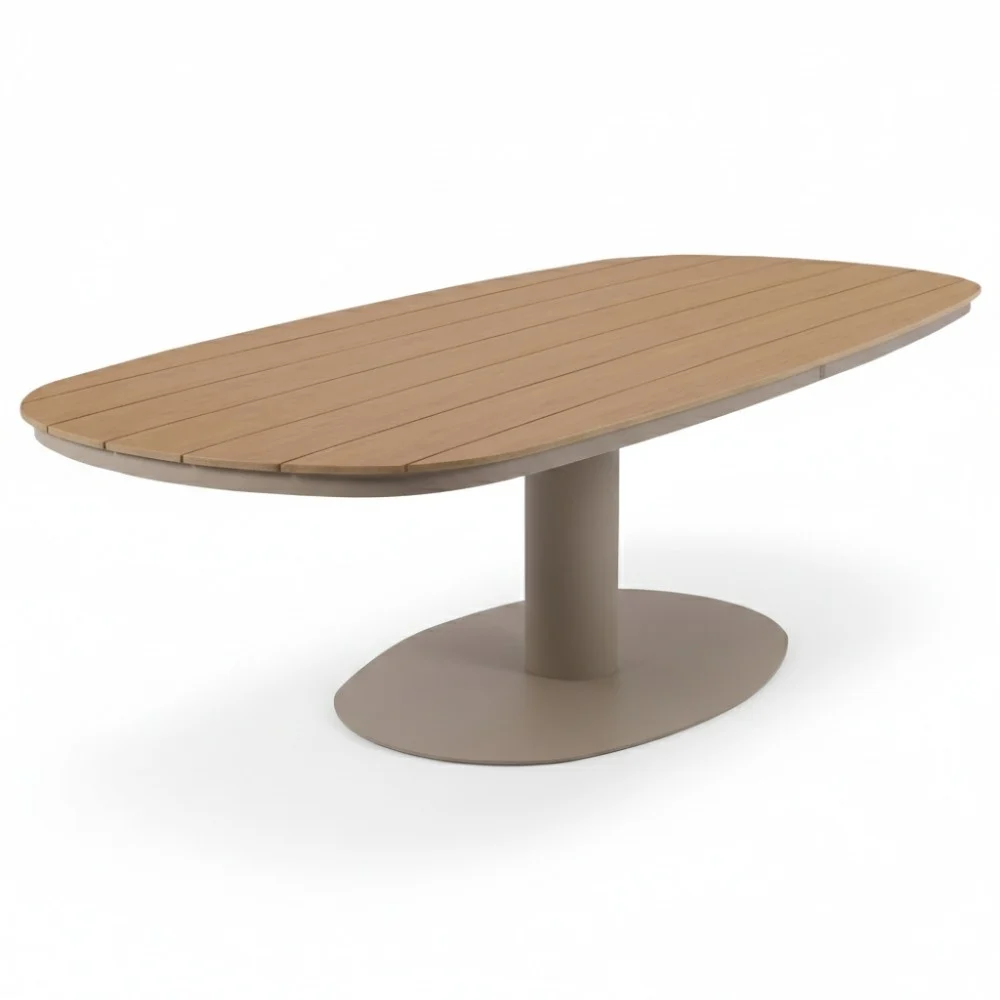 Panama/Annecy beige dining tuinset | 6 personen | polywood + aluminium | 260cm Deens ovaal