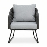 Flora loungestoel | touw + aluminium | Stone Grey