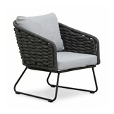 Flora lounge balkonset 2 personen | touw + aluminium | Stone Grey | 4-delig