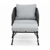 Flora lounge balkonset 2 personen | touw + aluminium | Stone Grey | 4-delig