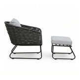Flora lounge balkonset 2 personen | touw + aluminium | Stone Grey | 4-delig