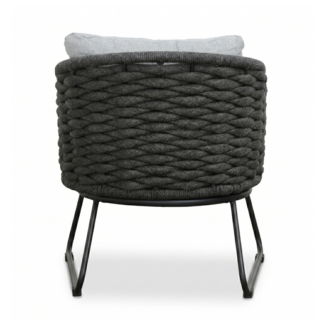 Flora loungestoel tuin set van 2 | touw + aluminium | Stone Grey