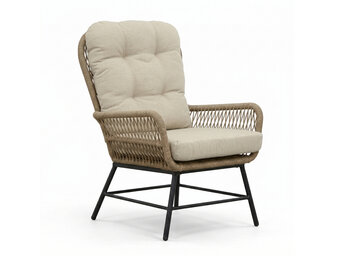 Dex loungestoel tuin | touw + aluminium | Sahara Dust
