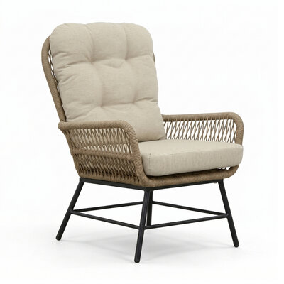 Dex loungestoel tuin | touw + aluminium | Sahara Dust