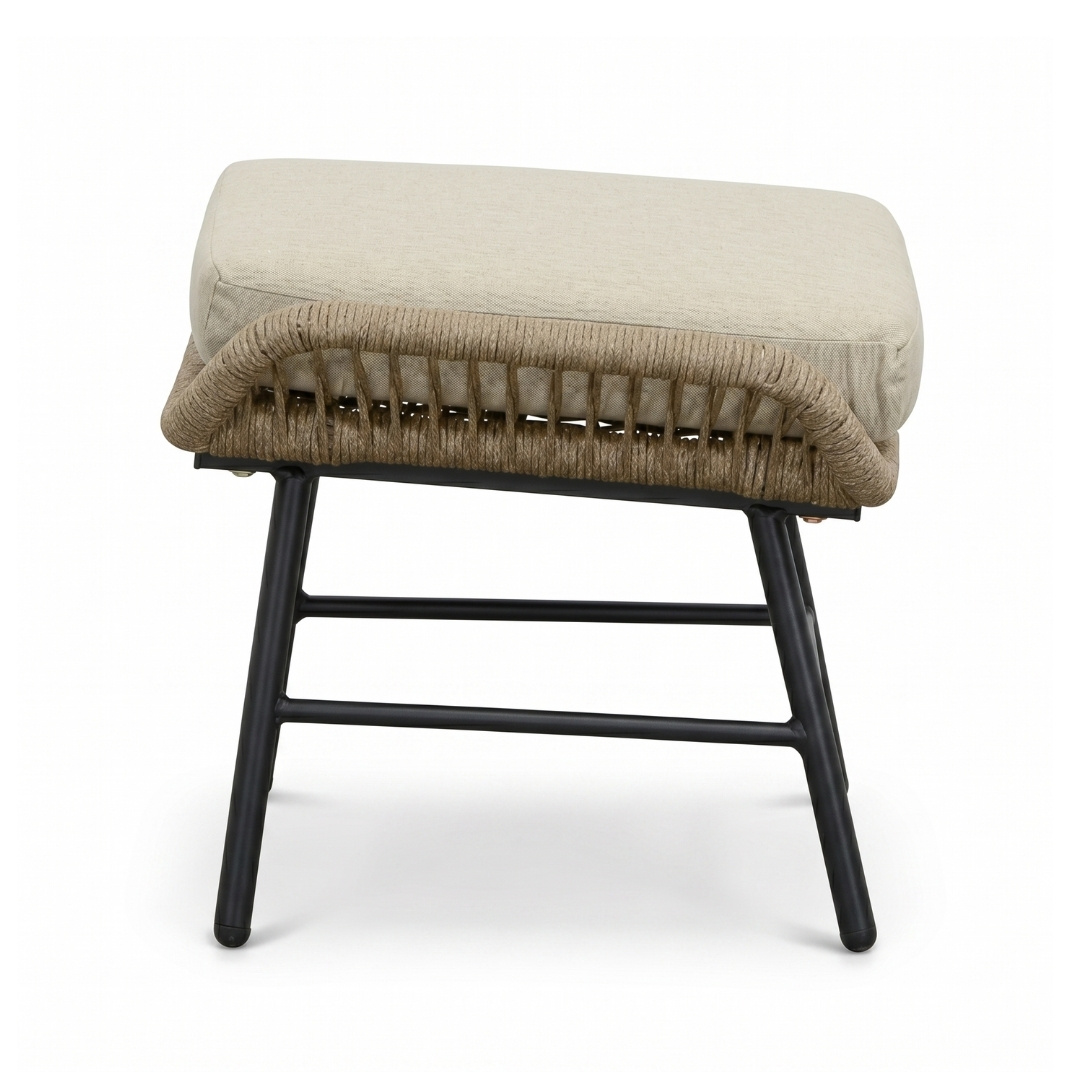 Dex voetenbank | touw + aluminium | Sahara Dust