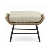 Dex loungestoel tuin met voetenbank | touw + aluminium | Sahara Dust