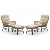 Dex lounge balkonset 2 personen | touw + aluminium | Sahara Dust | 4-delig