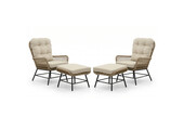 Dex lounge balkonset 2 personen | touw + aluminium | Sahara Dust | 4-delig