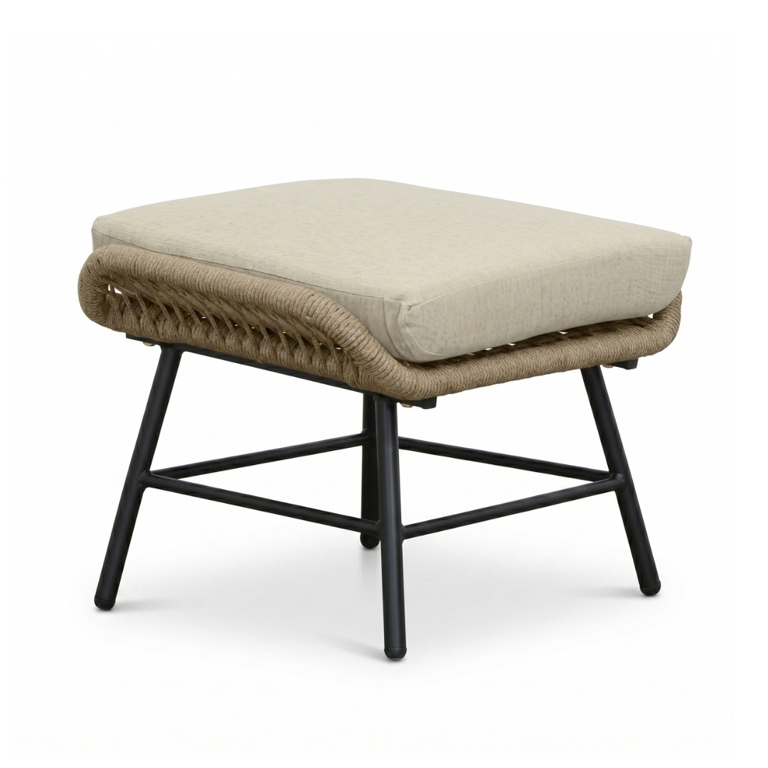 Dex lounge balkonset 2 personen | touw + aluminium | Sahara Dust | 5-delig