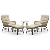 Dex/Pablo lounge balkonset 2 personen | touw + aluminium | Sahara Dust | 5-delig