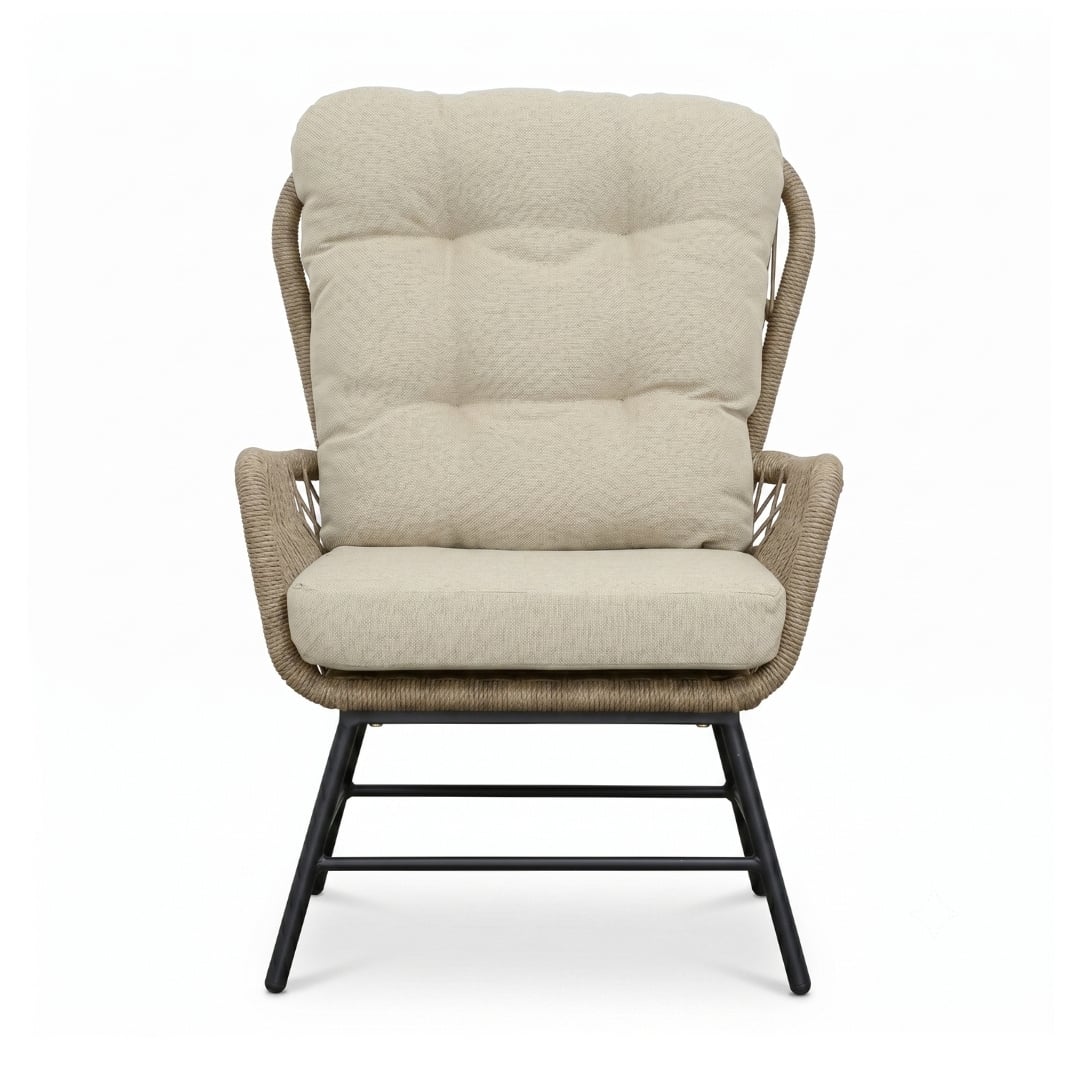 Dex/Pablo lounge balkonset 2 personen | touw + aluminium | Sahara Dust | 5-delig