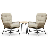 Dex/Pablo lounge balkonset 2 personen | touw + aluminium | Sahara Dust | 3-delig