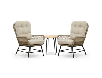 Dex/Pablo lounge balkonset 2 personen | touw + aluminium | Sahara Dust | 3-delig