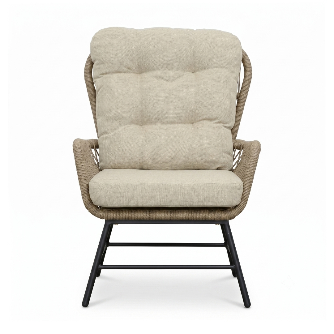 Dex/Pablo lounge balkonset 2 personen | touw + aluminium | Sahara Dust | 3-delig
