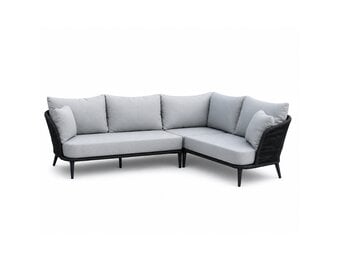 Palermo hoek loungeset 5 personen | aluminium + touw | Stone Grey | 4-delig - 230x230cm