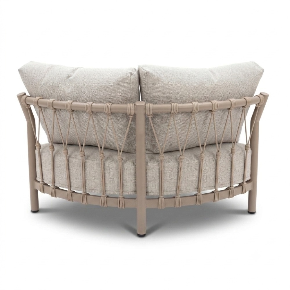 Merida hoek loungeset | aluminium + touw | beige | 5-delig