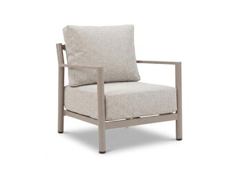Merida loungestoel | aluminium + touw | beige