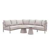 Merida hoek loungeset incl. stoel | aluminium + touw | beige | 5-delig