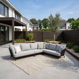 Palermo tussenelement | aluminium + touw | Stone Grey