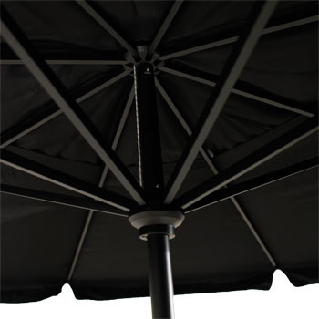 Rhodos stokparasol Ø350cm | zwart